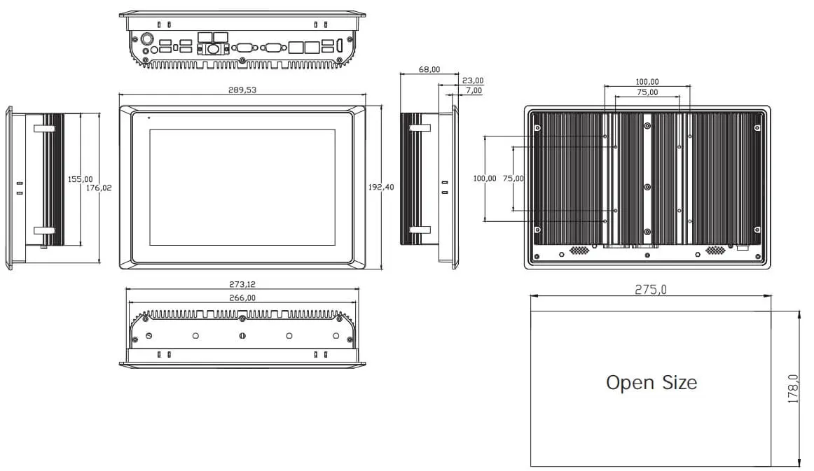 10.1 inch industrial panel pc