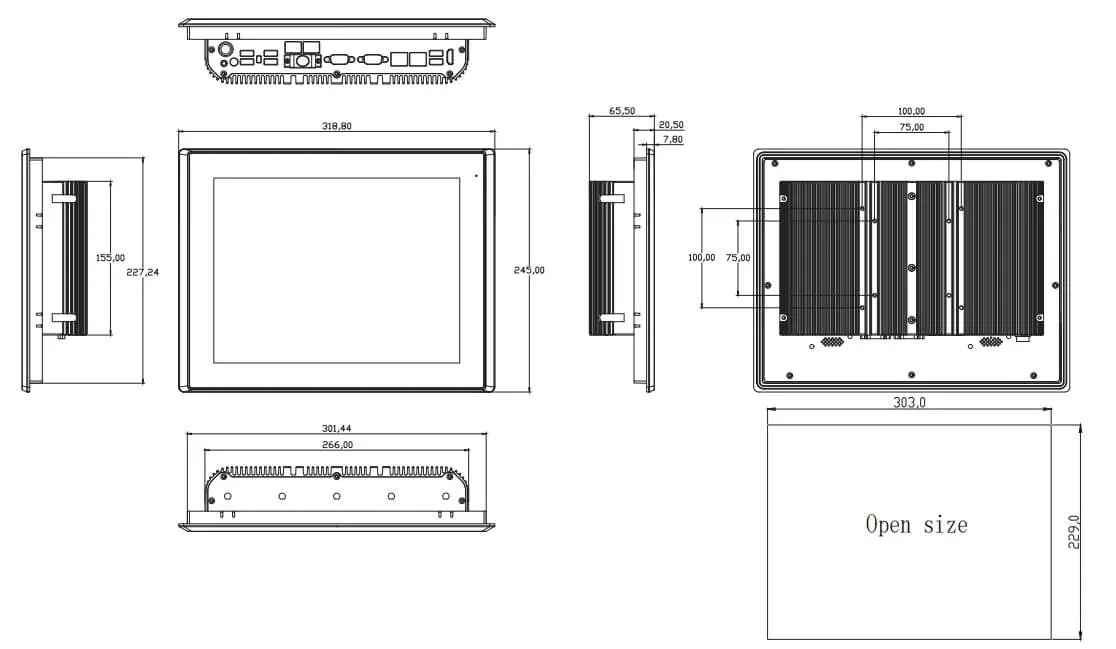 12.1 indh industrial panel pc