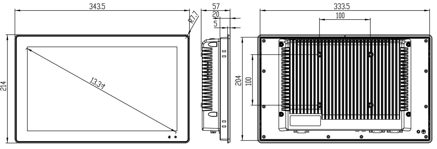 13.3 inch industrial panel pc android