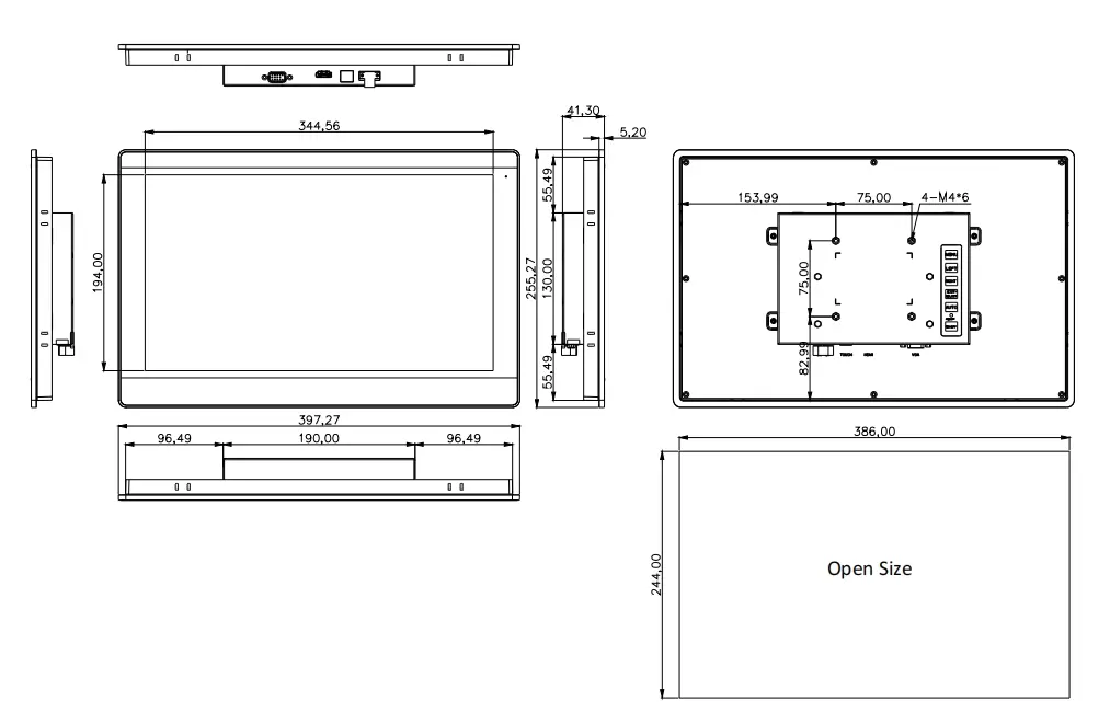 15.6 inch industrial monitor