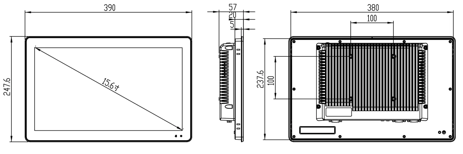 15.6 inch industrial panel pc android