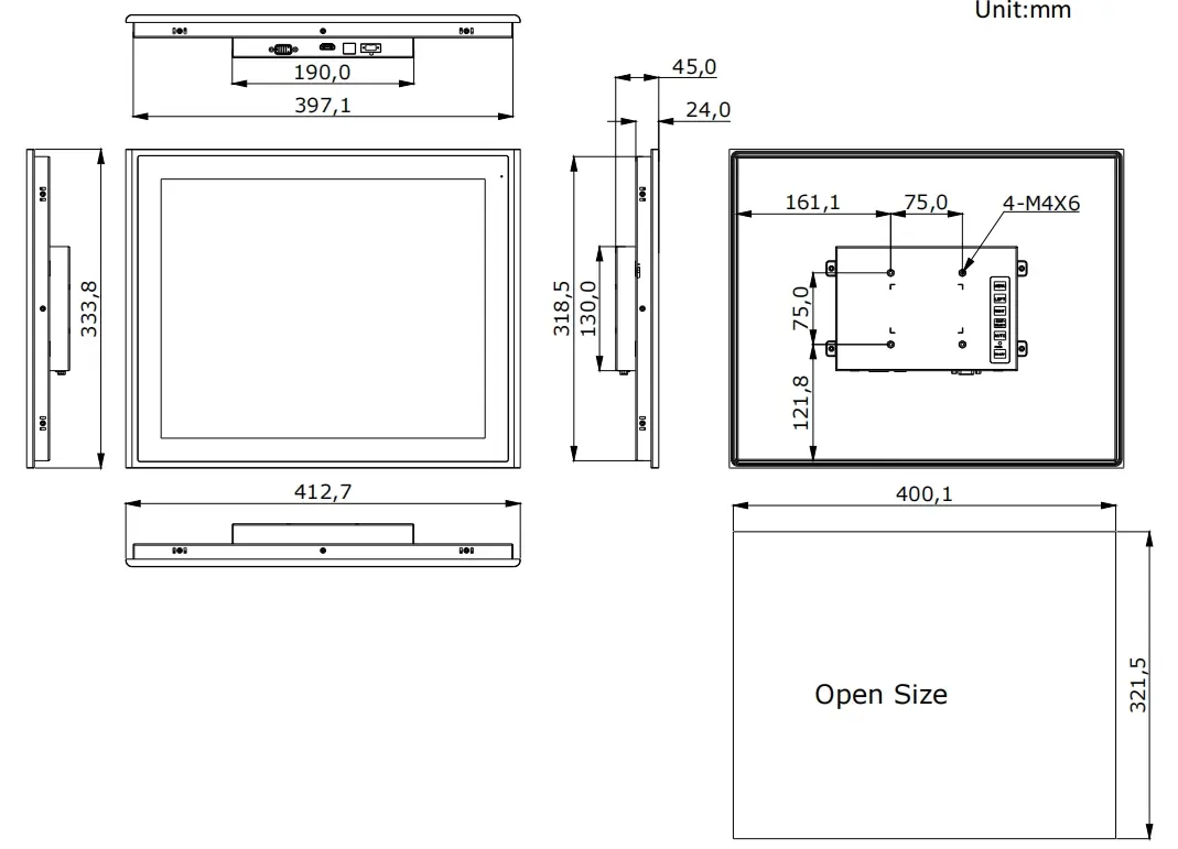 17 inch industrial monitor