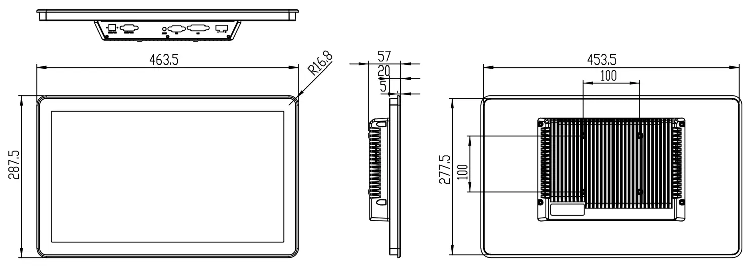 18.5 inch industrial panel pc Android