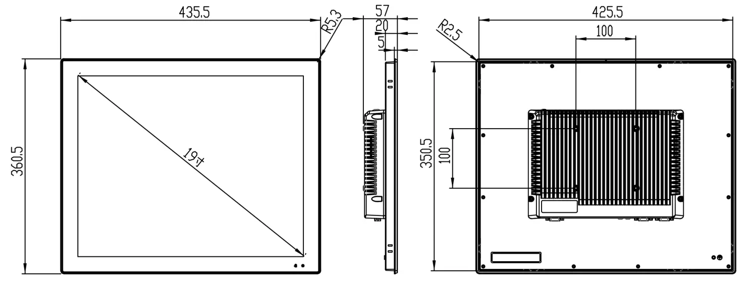 19 inch industrial panel pc android