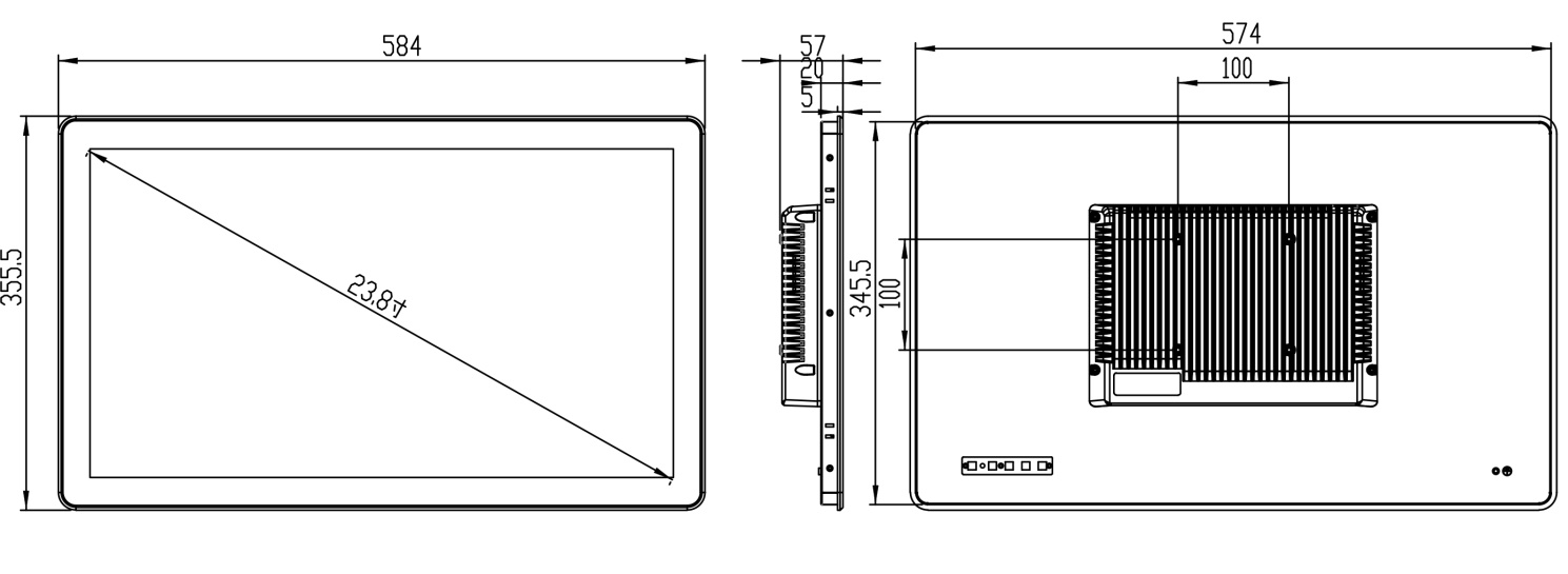 23.8 inch android panel pc